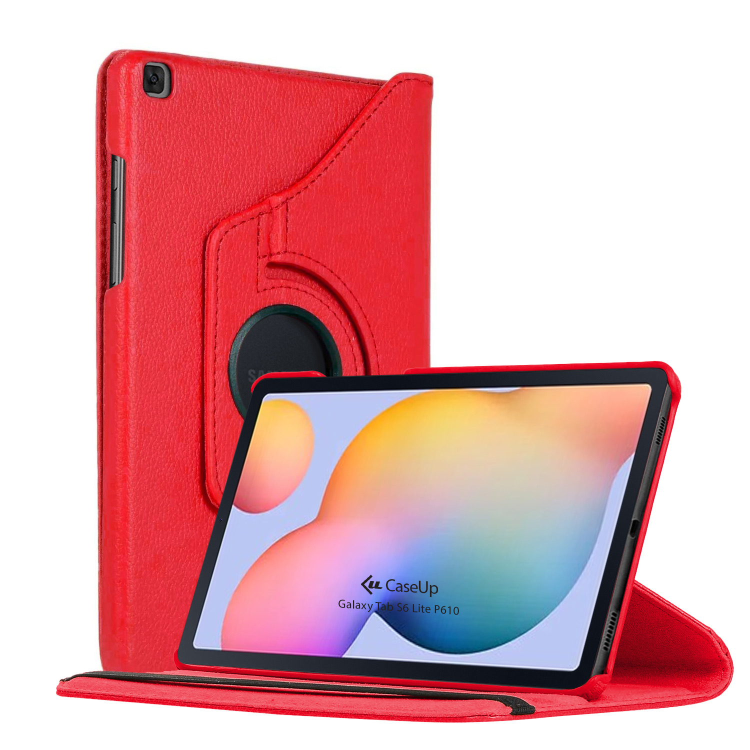 Samsung Galaxy Tab S6 Lite 10 4 P610 Kılıf CaseUp 360 Rotating Stand Kırmızı